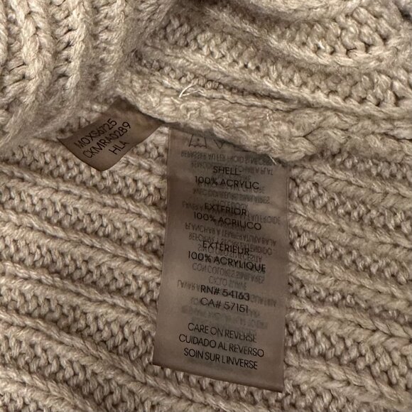 Calvin Klein Cowl Neck Cable Knit Sweater Beige Taupe Neutral – Size M - Picture 7 of 7